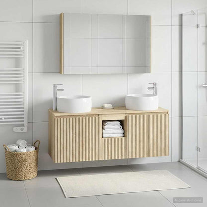 vidaXL Bathroom Cabinet Set 4 pcs Sonoma Oak Engineered Wood 4