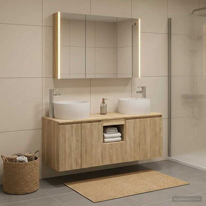 vidaXL Bathroom Cabinet Set 4 pcs Sonoma Oak Engineered Wood 1