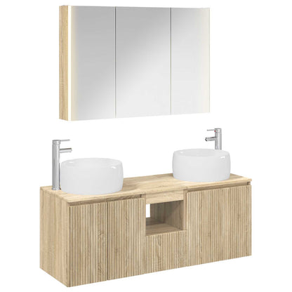 vidaXL Bathroom Cabinet Set 4 pcs Sonoma Oak Engineered Wood 2