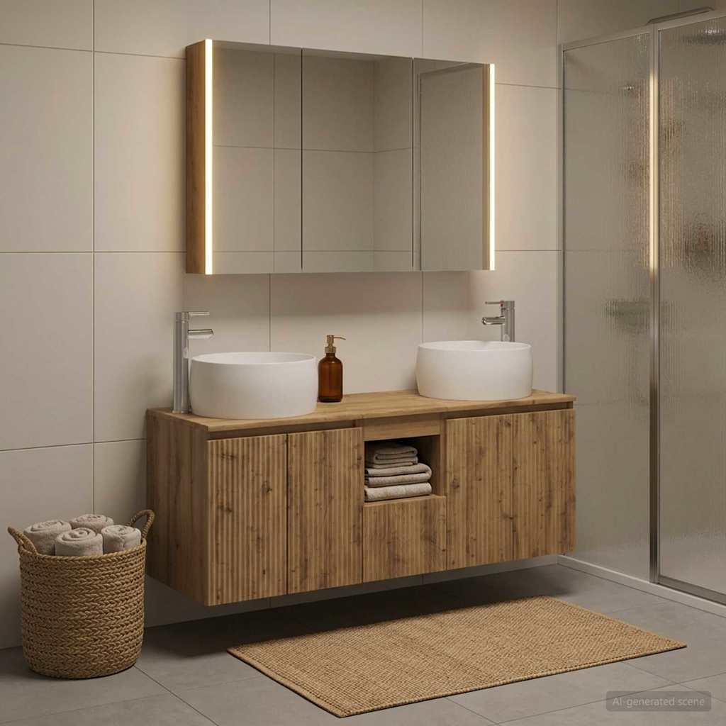 vidaXL Bathroom Cabinet Set 4 pcs Artisan Oak Engineered Wood 4