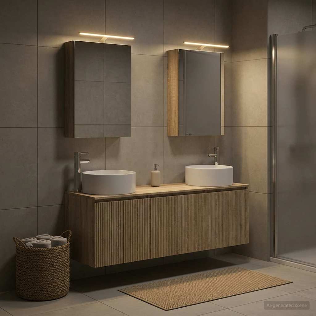 vidaXL Bathroom Cabinet Set 5 pcs Sonoma Oak Engineered Wood 1