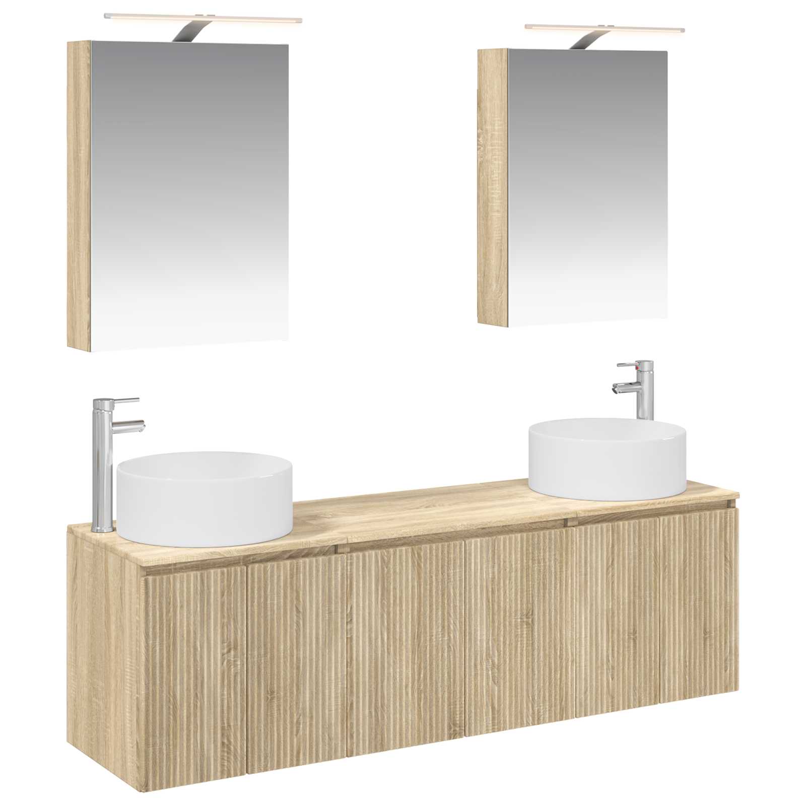 vidaXL Bathroom Cabinet Set 5 pcs Sonoma Oak Engineered Wood 2