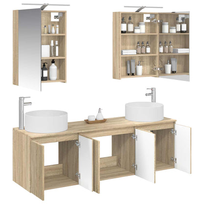 vidaXL Bathroom Cabinet Set 5 pcs Sonoma Oak Engineered Wood 3