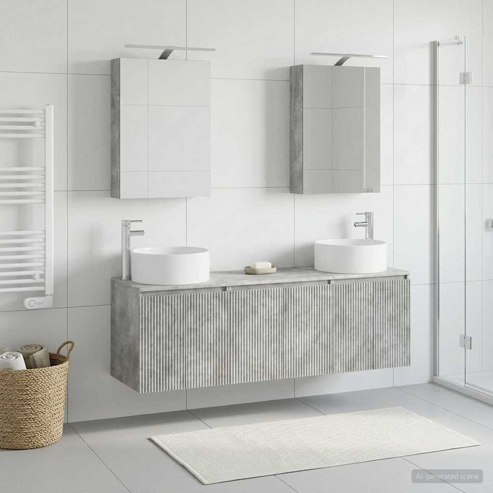 vidaXL Bathroom Cabinet Set 5 pcs Concrete Grey Engineered Wood