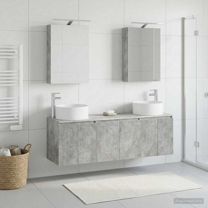 vidaXL Bathroom Cabinet Set 5 pcs Concrete Grey Engineered Wood 1