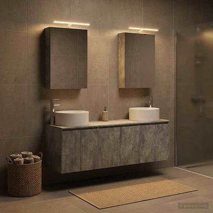 vidaXL Bathroom Cabinet Set 5 pcs Concrete Grey Engineered Wood 4
