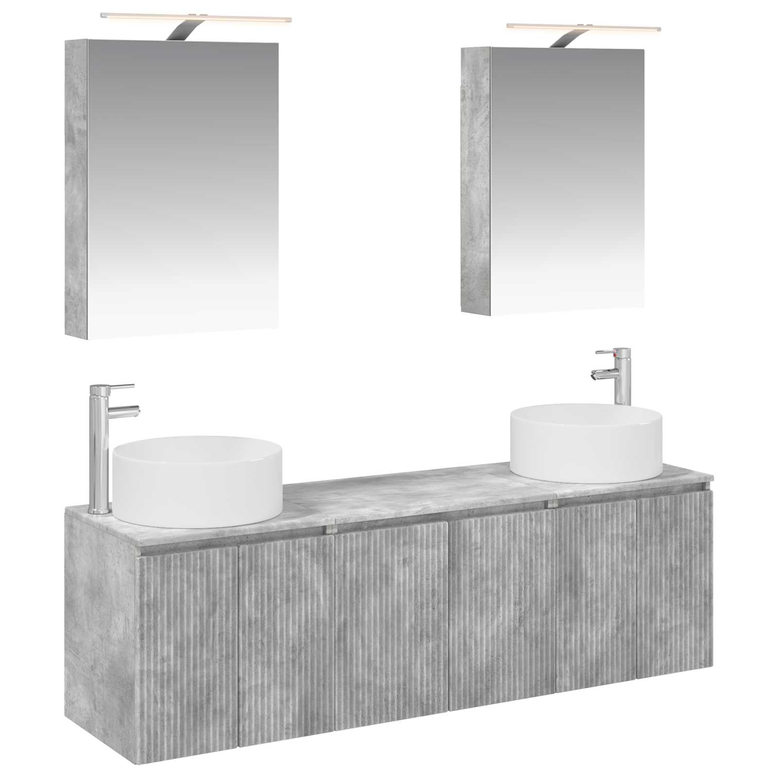 vidaXL Bathroom Cabinet Set 5 pcs Concrete Grey Engineered Wood 2