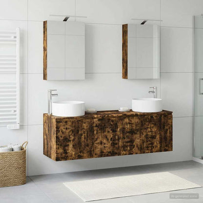 vidaXL Bathroom Cabinet Set 5 pcs Smoked Oak Engineered Wood 4