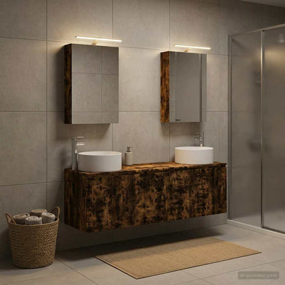 vidaXL Bathroom Cabinet Set 5 pcs Smoked Oak Engineered Wood 1
