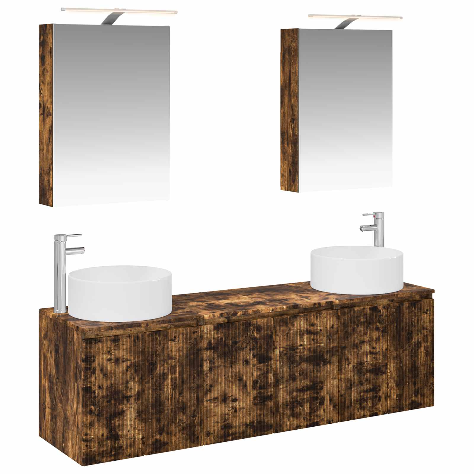 vidaXL Bathroom Cabinet Set 5 pcs Smoked Oak Engineered Wood 2