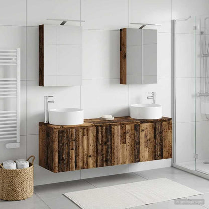 vidaXL Bathroom Cabinet Set 5 pcs Old Wood Engineered Wood 4