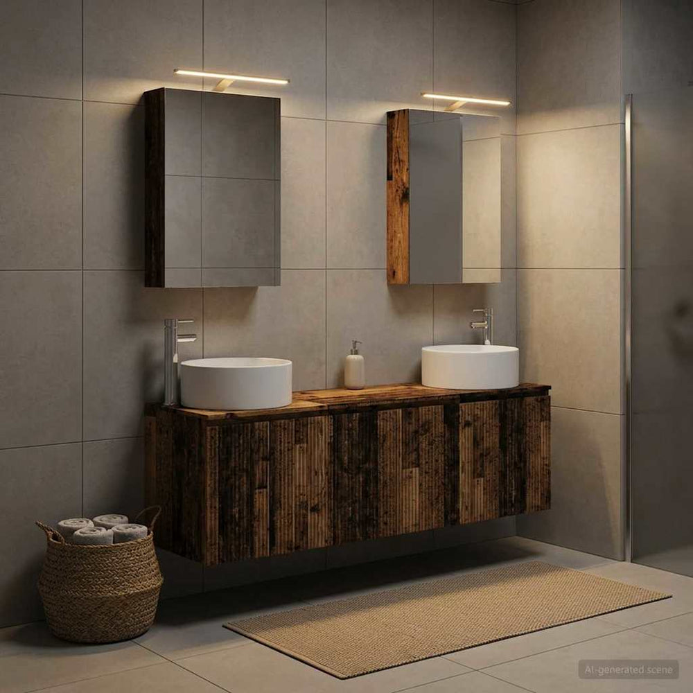 vidaXL Bathroom Cabinet Set 5 pcs Old Wood Engineered Wood