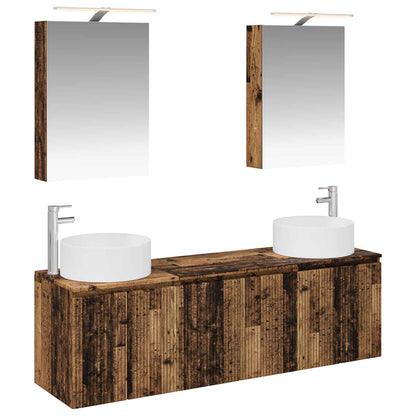 vidaXL Bathroom Cabinet Set 5 pcs Old Wood Engineered Wood 2