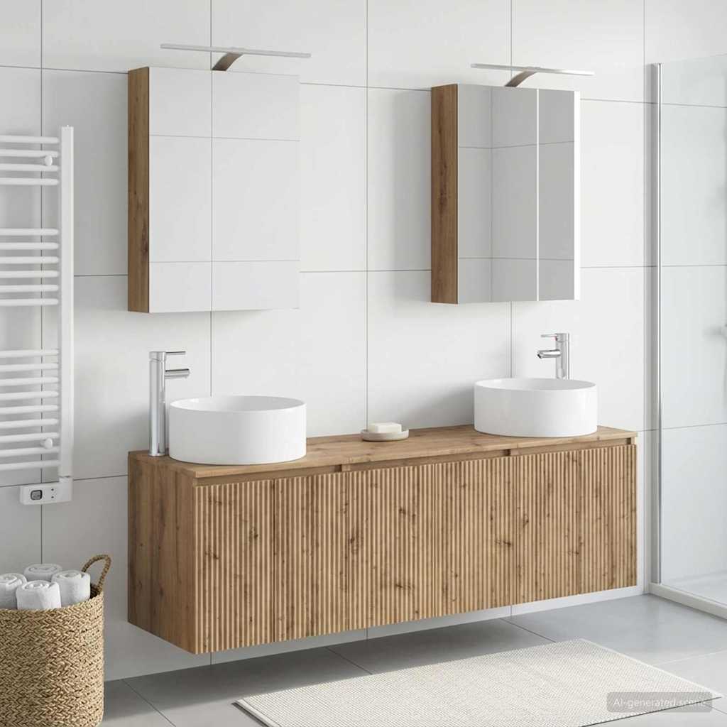Bathroom Cabinet Set 5 pcs 50 x 14.5 x 70 cm Artisan oak