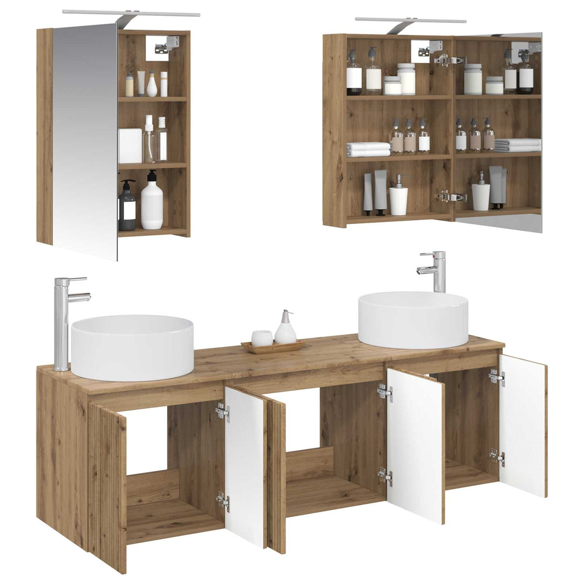 Bathroom Cabinet Set 5 pcs 50 x 14.5 x 70 cm Artisan oak