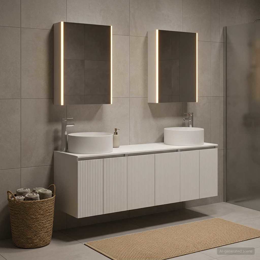 vidaXL Bathroom Cabinet Set 5 pcs White Engineered Wood 1
