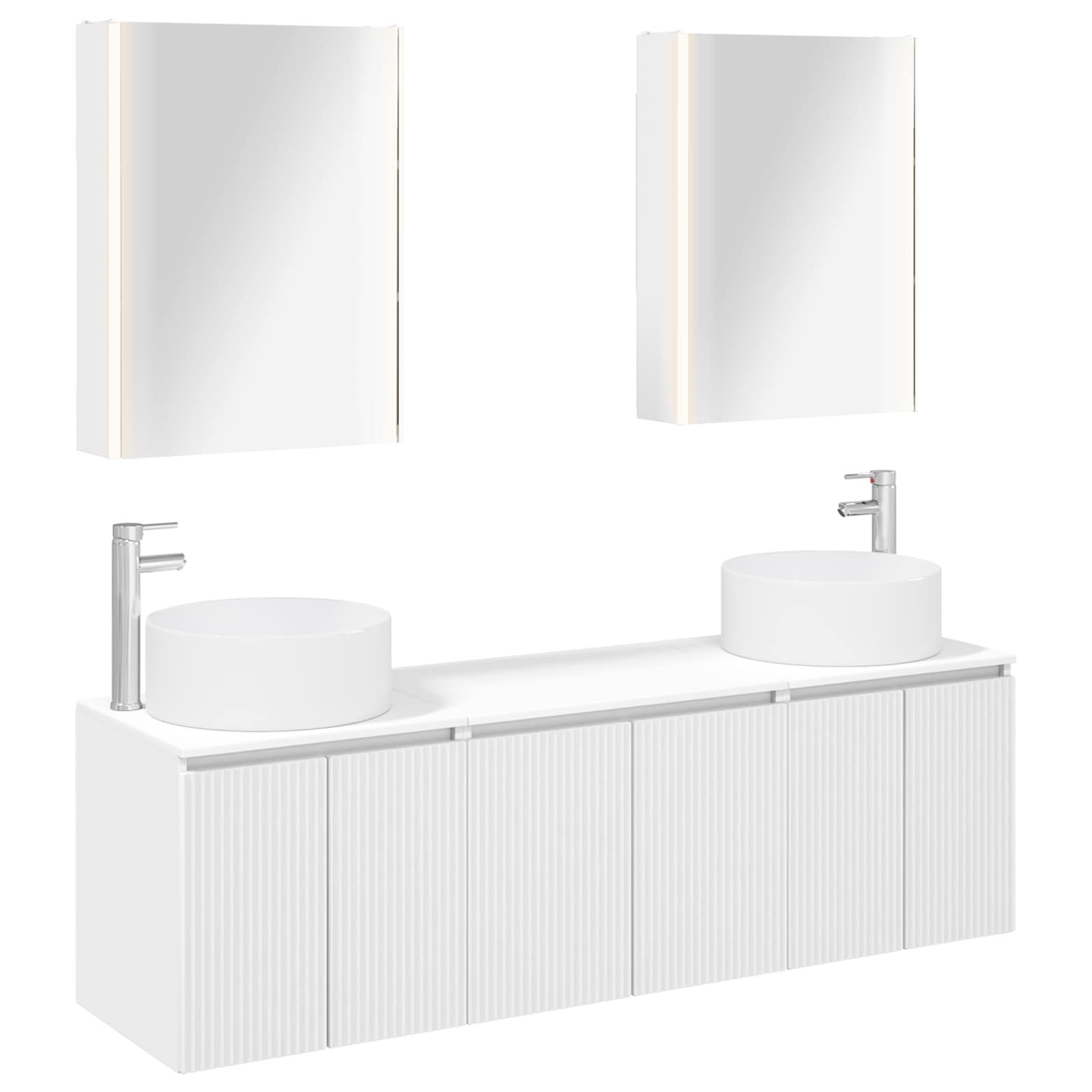 vidaXL Bathroom Cabinet Set 5 pcs White Engineered Wood 2