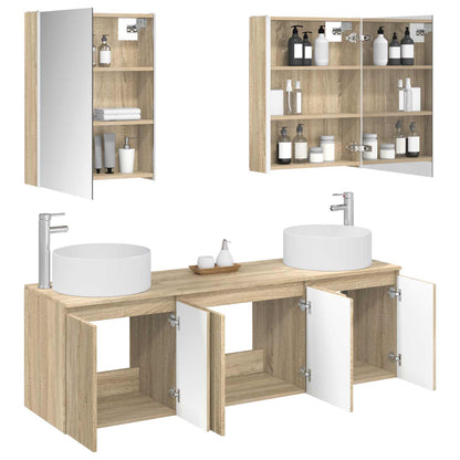 vidaXL Bathroom Cabinet Set 5 pcs Sonoma Oak Engineered Wood 3