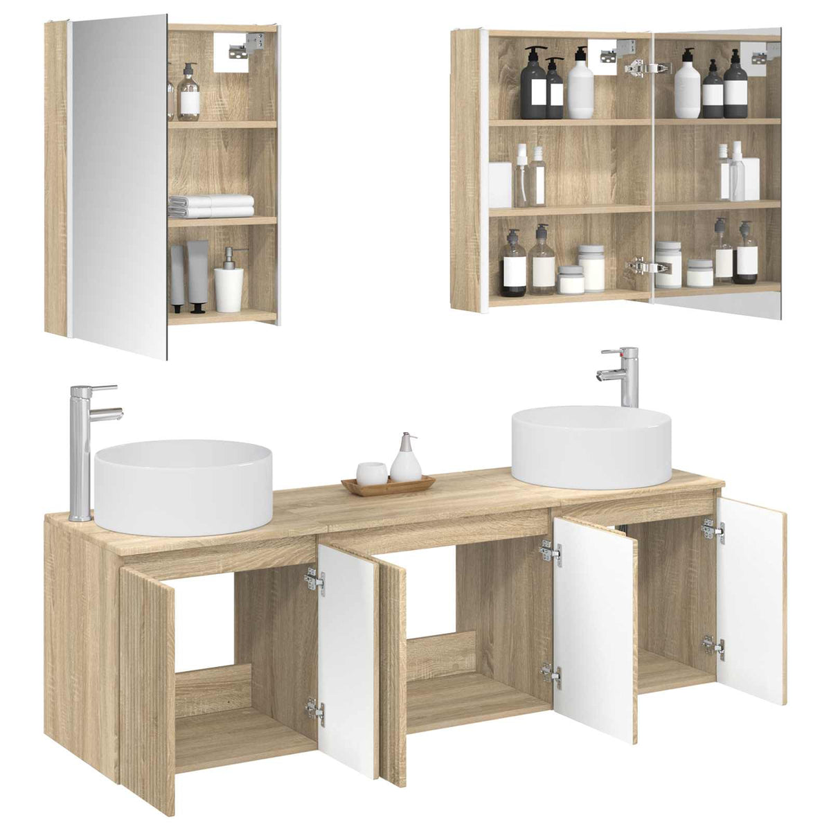 Bathroom Cabinet Set 5 pcs 53 x 15.5 x 70 cm Sonoma oak