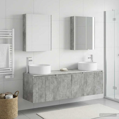 vidaXL Bathroom Cabinet Set 5 pcs Concrete Grey Engineered Wood 4