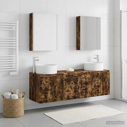 vidaXL Bathroom Cabinet Set 5 pcs Smoked Oak Engineered Wood 4