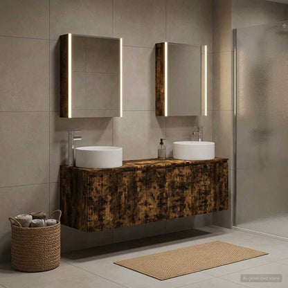 vidaXL Bathroom Cabinet Set 5 pcs Smoked Oak Engineered Wood 1
