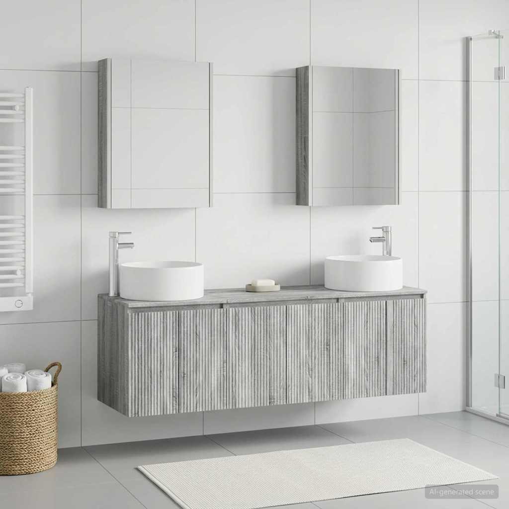 Bathroom Cabinet Set 5 pcs 53 x 15.5 x 70 cm Grey sonoma