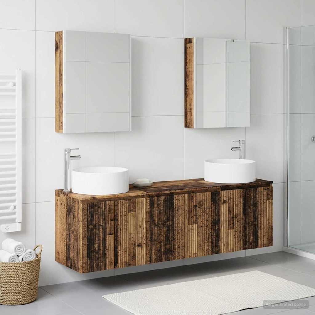 Bathroom Cabinet Set 5 pcs 53 x 15.5 x 70 cm Old wood