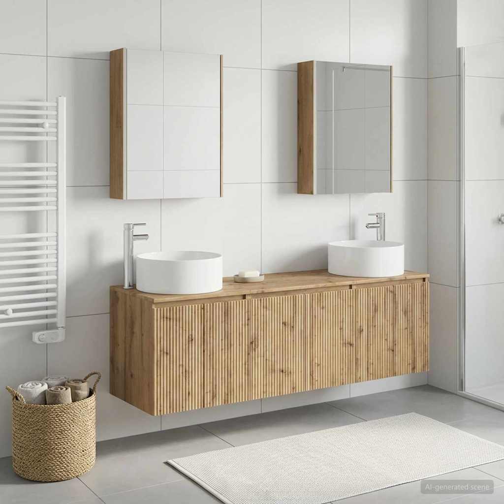 vidaXL Bathroom Cabinet Set 5 pcs Artisan Oak Engineered Wood 4