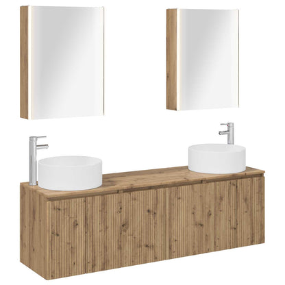vidaXL Bathroom Cabinet Set 5 pcs Artisan Oak Engineered Wood 2
