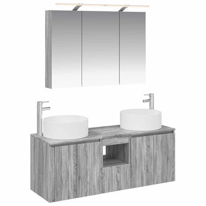 vidaXL Bathroom Cabinet Set 4 pcs Grey Sonoma Engineered Wood 2