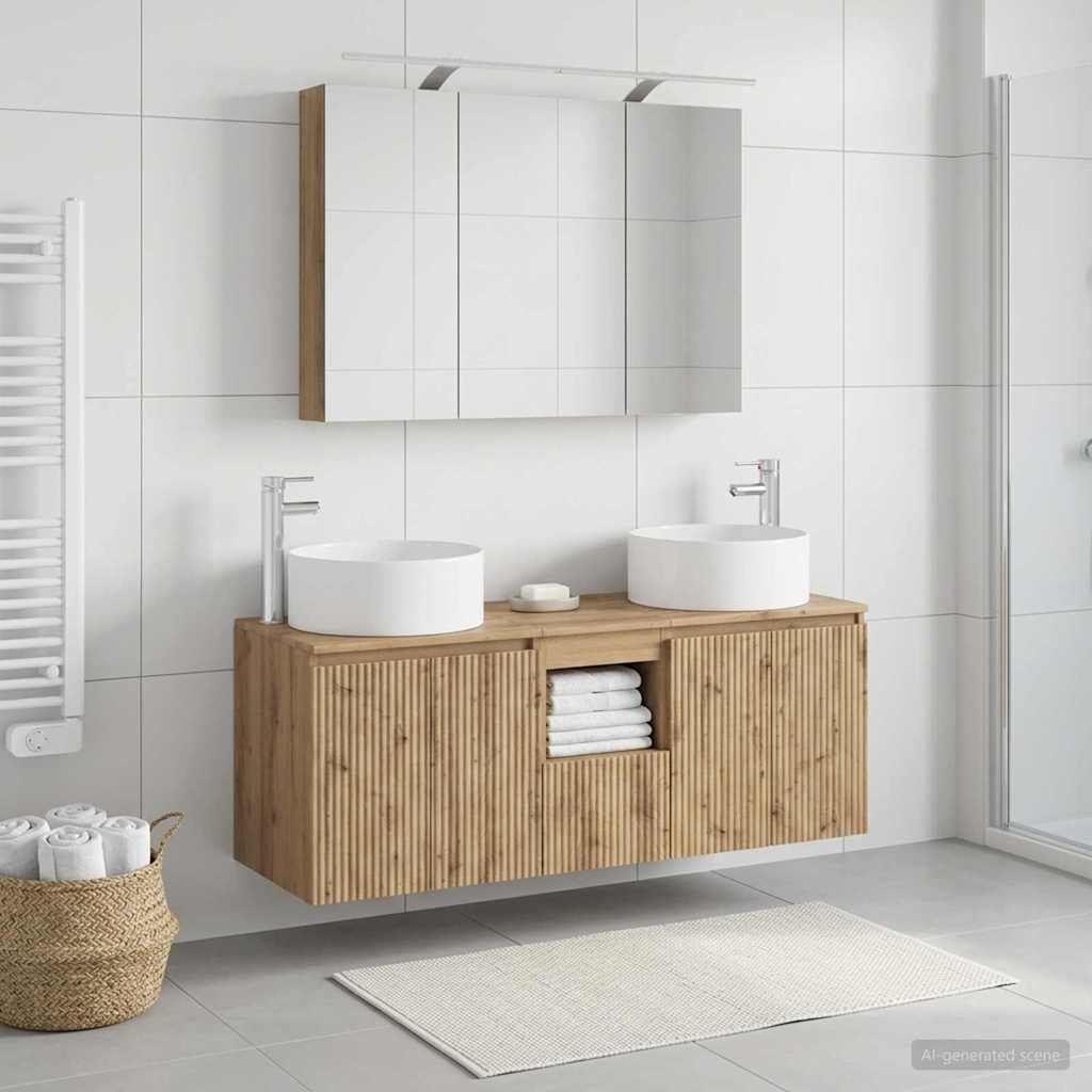 vidaXL Bathroom Cabinet Set 4 pcs Artisan Oak Engineered Wood 4