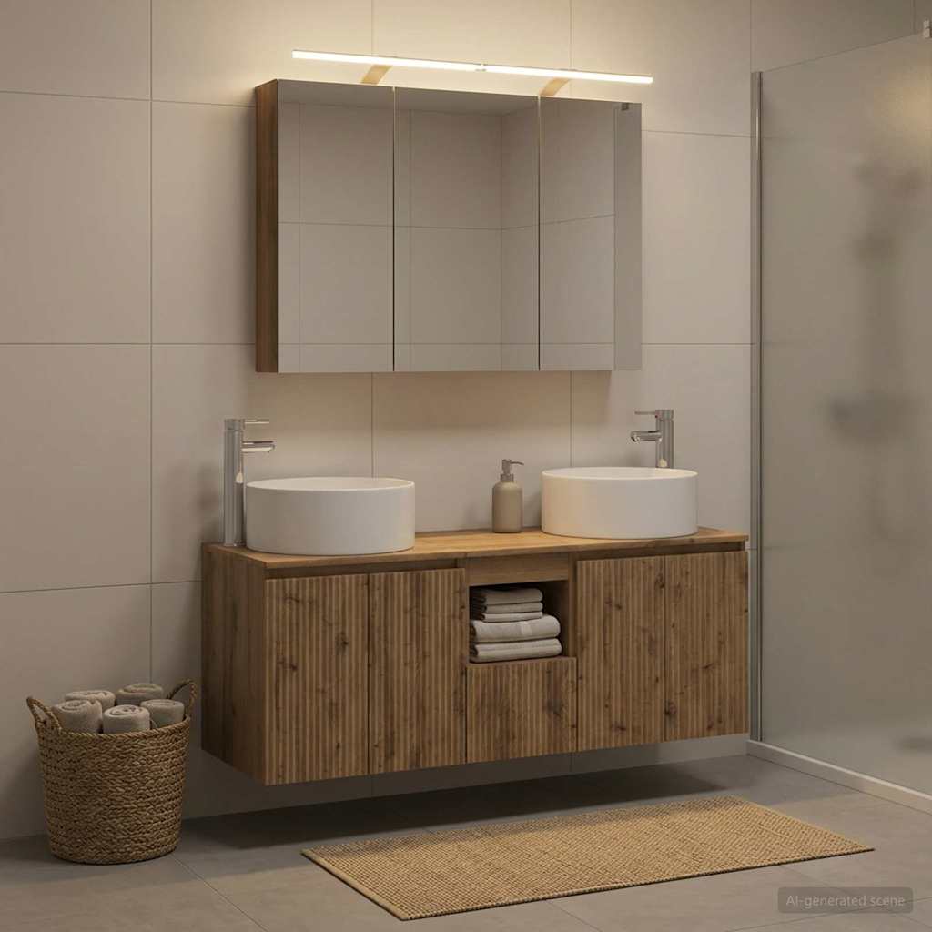 vidaXL Bathroom Cabinet Set 4 pcs Artisan Oak Engineered Wood 1