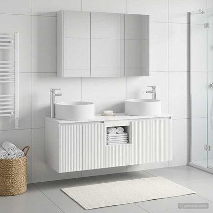 vidaXL Bathroom Cabinet Set 4 pcs White Engineered Wood 1