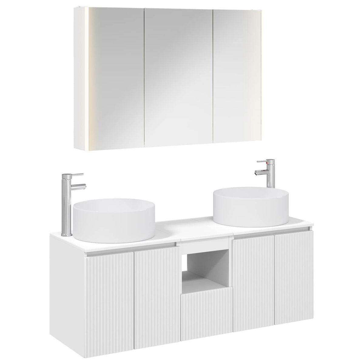 Bathroom Cabinet Set 4 pcs 103.5 x 15.5 x 70 cm White