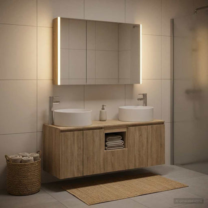 vidaXL Bathroom Cabinet Set 4 pcs Sonoma Oak Engineered Wood 1