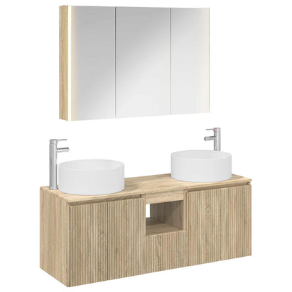vidaXL Bathroom Cabinet Set 4 pcs Sonoma Oak Engineered Wood 2