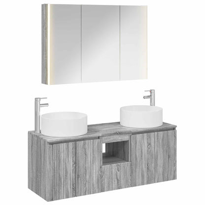 vidaXL Bathroom Cabinet Set 4 pcs Grey Sonoma Engineered Wood 2