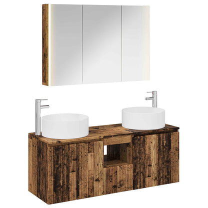 vidaXL Bathroom Cabinet Set 4 pcs Old Wood Engineered Wood 2