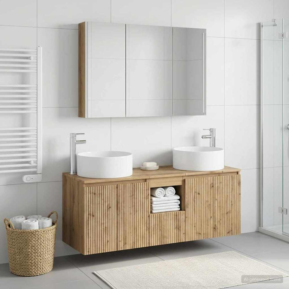 vidaXL Bathroom Cabinet Set 4 pcs Artisan Oak Engineered Wood