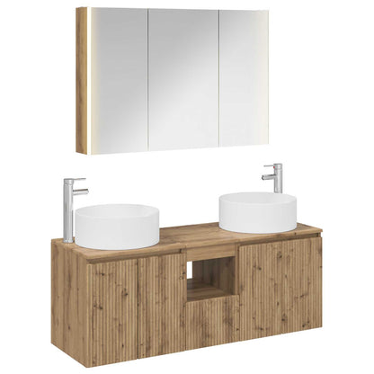 vidaXL Bathroom Cabinet Set 4 pcs Artisan Oak Engineered Wood 2