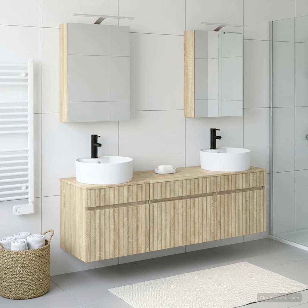 vidaXL Bathroom Cabinet Set 5 pcs Sonoma Oak Engineered Wood 1