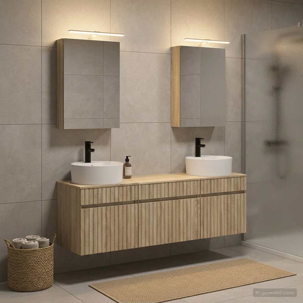 vidaXL Bathroom Cabinet Set 5 pcs Sonoma Oak Engineered Wood 4