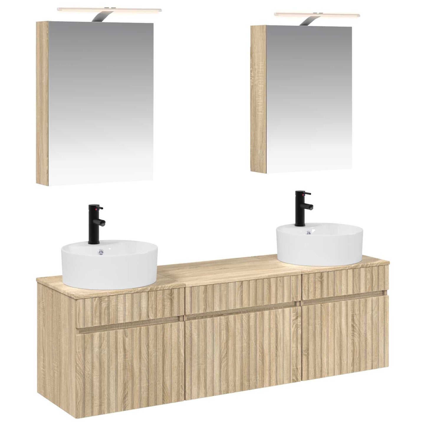 vidaXL Bathroom Cabinet Set 5 pcs Sonoma Oak Engineered Wood 2