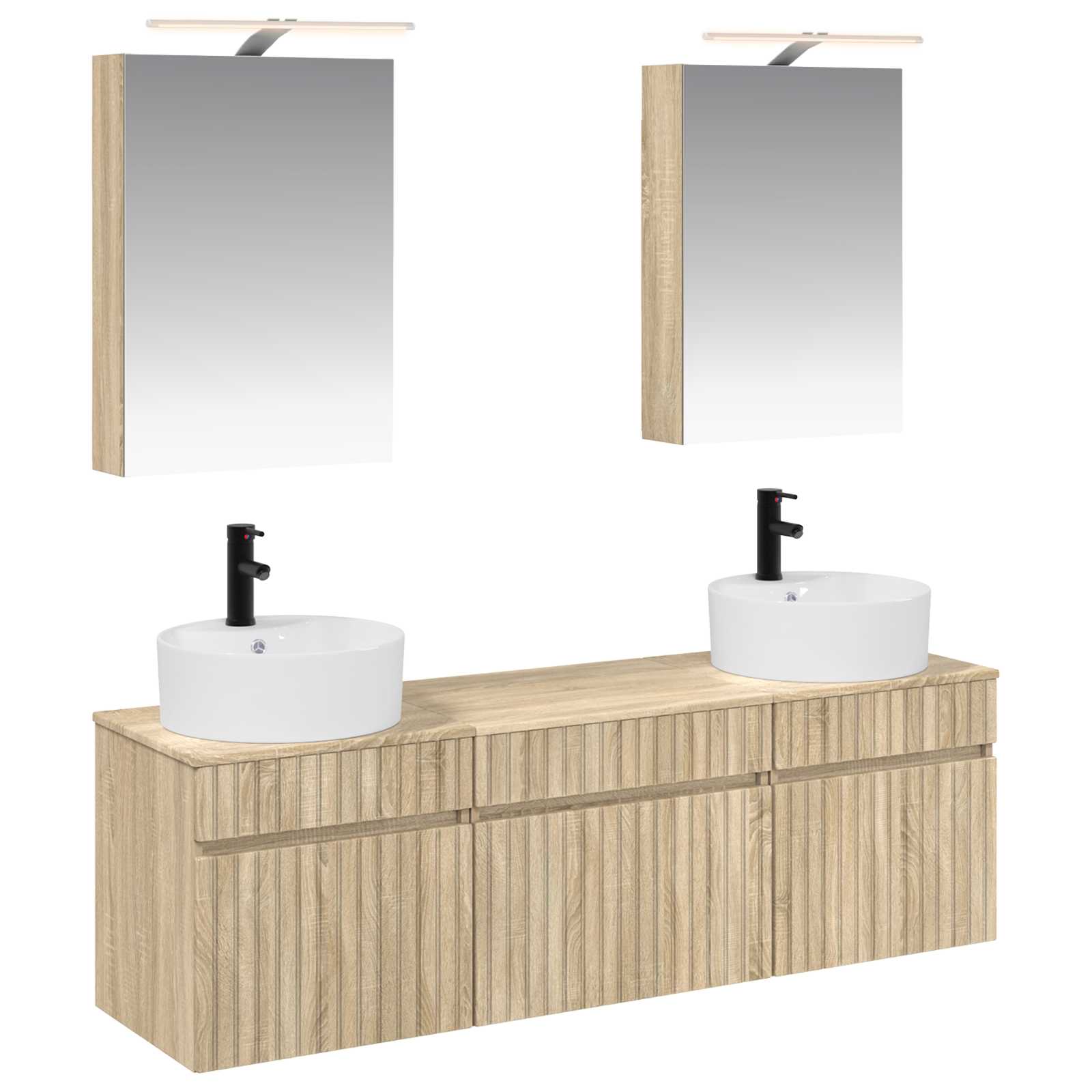 vidaXL Bathroom Cabinet Set 5 pcs Sonoma Oak Engineered Wood 2
