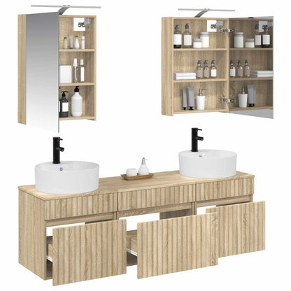 vidaXL Bathroom Cabinet Set 5 pcs Sonoma Oak Engineered Wood 3