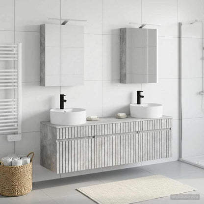 vidaXL Bathroom Cabinet Set 5 pcs Concrete Grey Engineered Wood 1