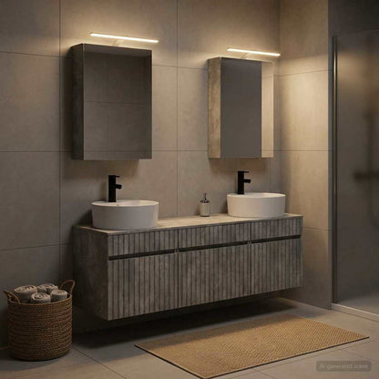 vidaXL Bathroom Cabinet Set 5 pcs Concrete Grey Engineered Wood 4