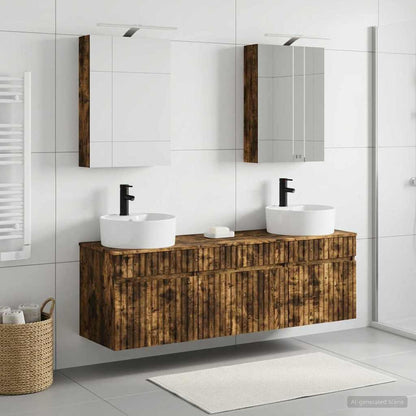 vidaXL Bathroom Cabinet Set 5 pcs Smoked Oak Engineered Wood 1