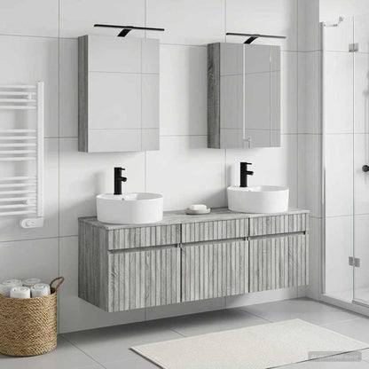 vidaXL Bathroom Cabinet Set 5 pcs Grey Sonoma Engineered Wood 4